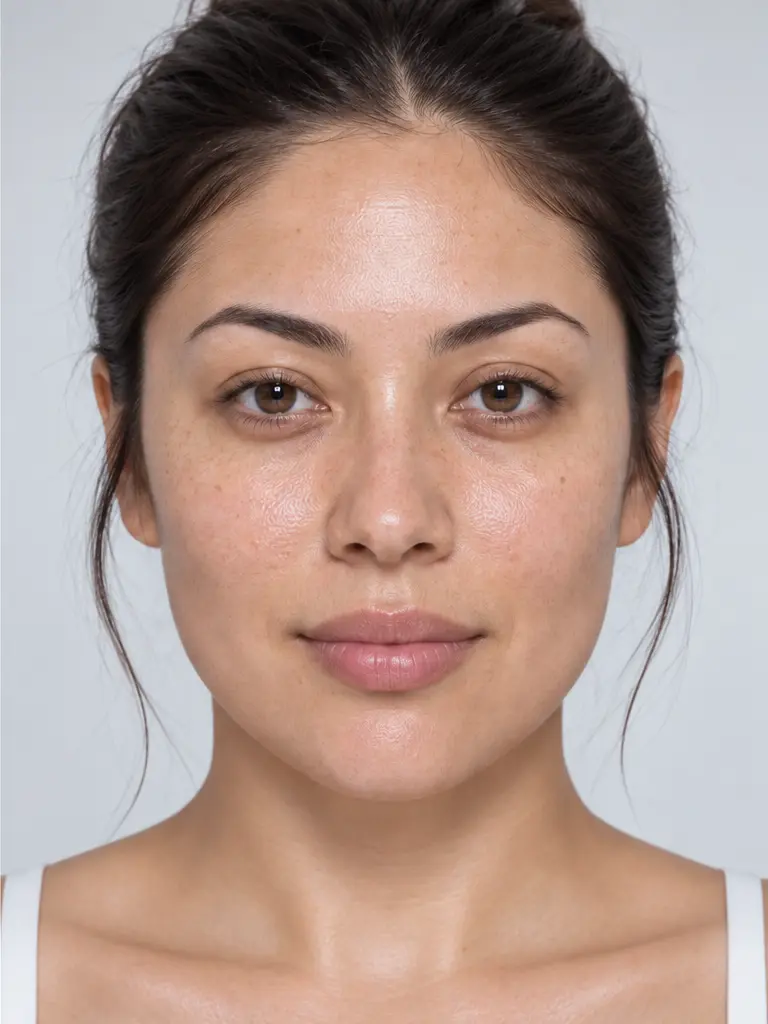 AI-generated model with smoother-looking skin