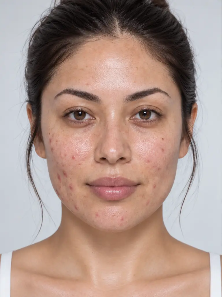 Illustrative model portrait with an animated scan overlay